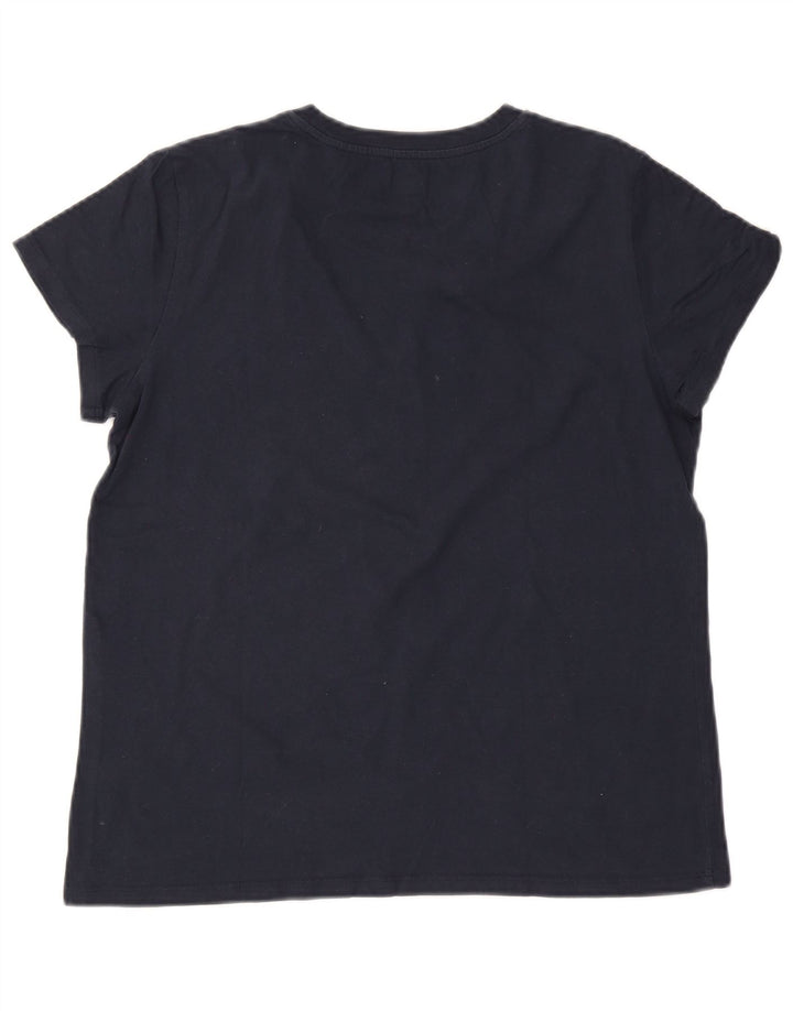 Levi's Dame Grafisk T-Shirt Top UK 14 Large Navy Blue
