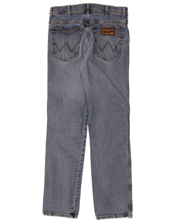 Wrangler Herre Texas Straight Jeans W33 L32 Blå Bomuld