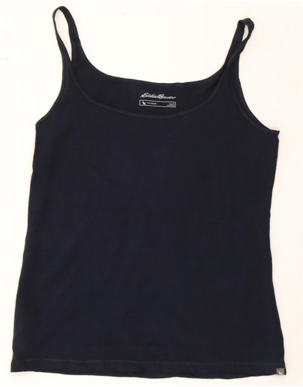 EDDIE BAUER Dame Outdoor Cami Top UK 14 Large Navy Blue Cotton