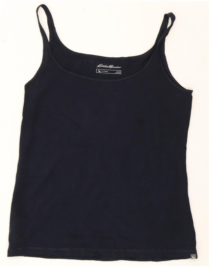 EDDIE BAUER Dame Outdoor Cami Top UK 14 Large Navy Blue Cotton