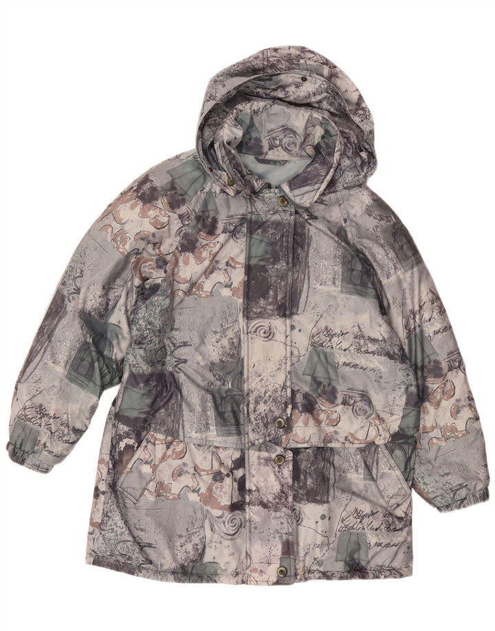 FUCHS & SCHMITT Dame Loose Fit Regnjakke UK 16 Large Grey Patchwork