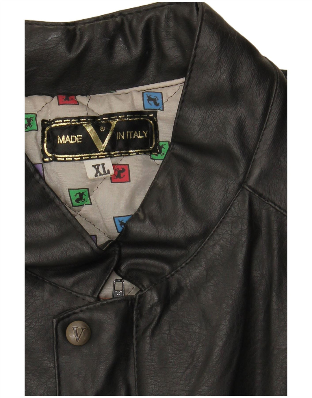 VINTAGE Herre læderjakke UK 42 XL Sort