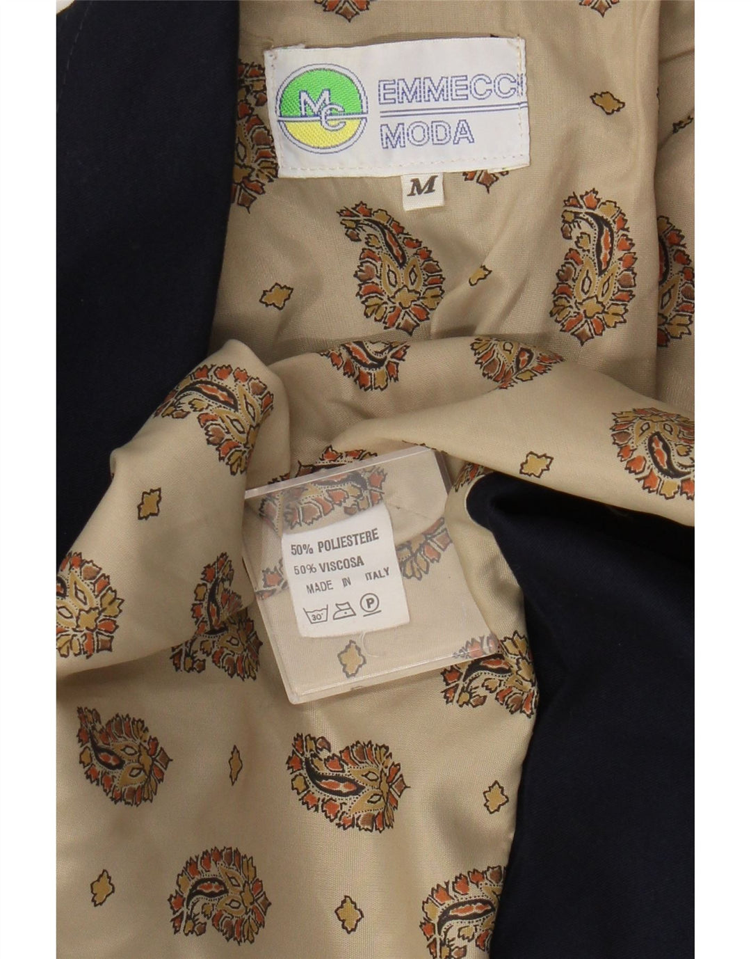 Vintage Dame 1 Knap Blazer Jacket UK 14 Medium Navy Blue Polyester