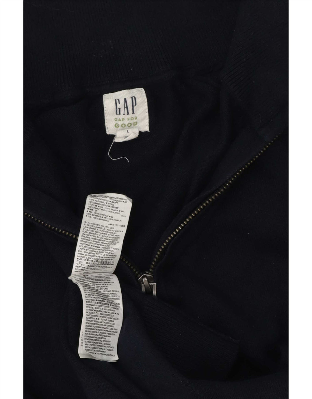 Gap Herre Zip Neck Jumper Sweater Stor Marineblå Bomuld