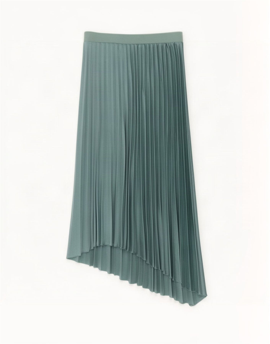 Zara kvinders asymmetrisk plisseret nederdel Medium W28 Grøn polyester