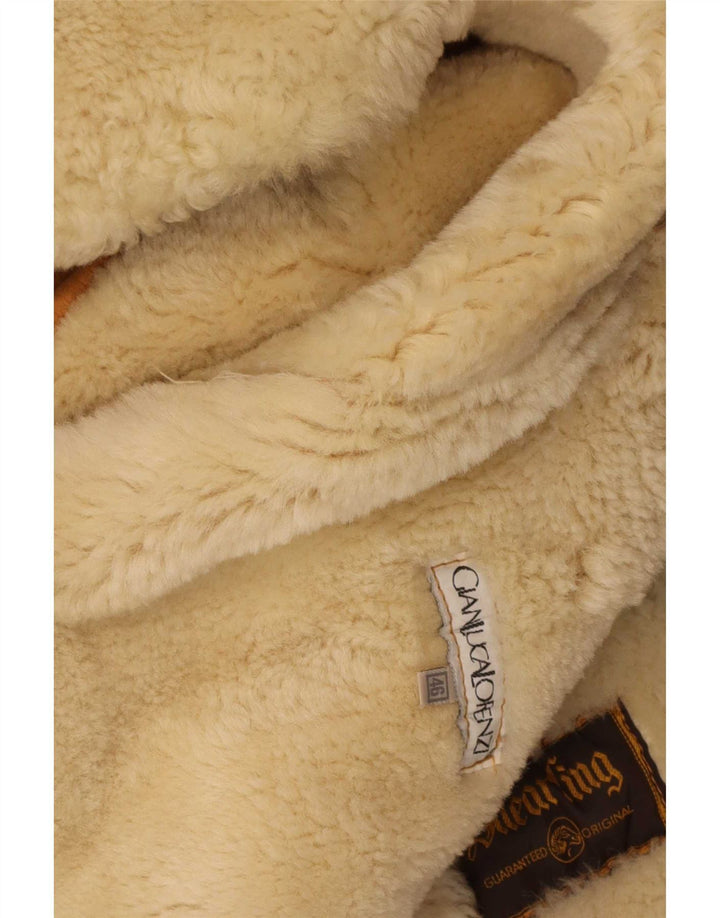 Gianluca Lorenzi Dame Oversized Shearling Jacket IT 46 Large Beige