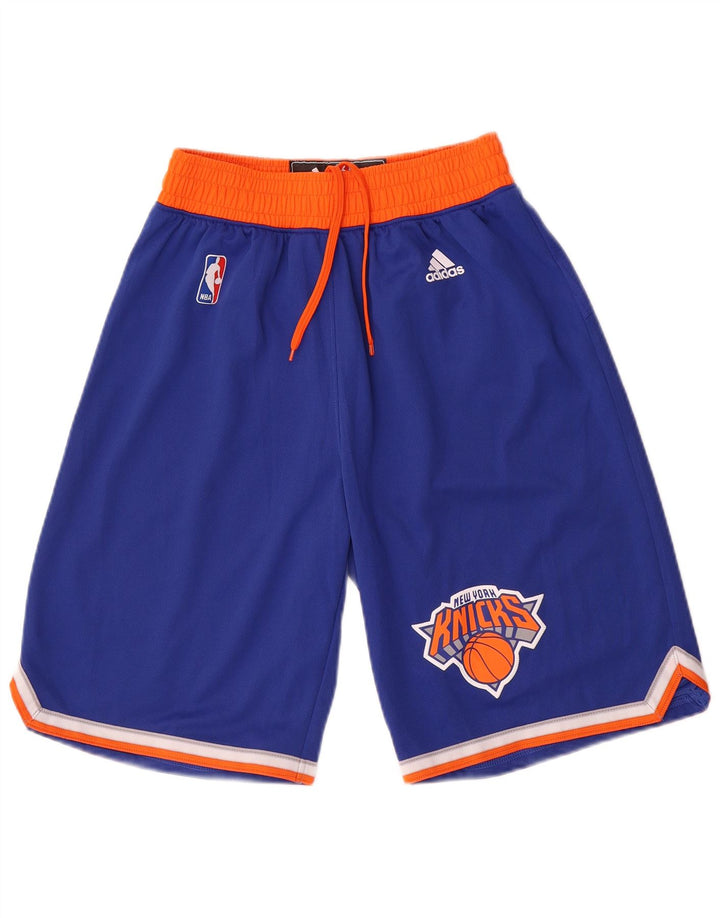 Adidas Herre New York Knicks Sports Shorts Små blå Colourblock Polyester