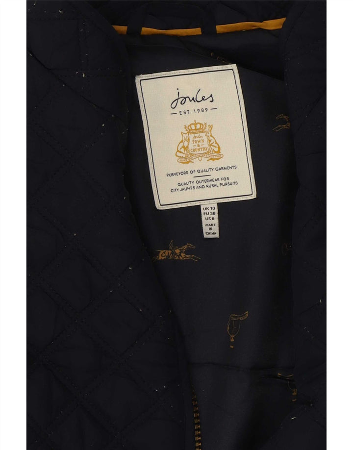 Joules Dame Quilted Gilet UK 10 Small Navy Blue Polyester