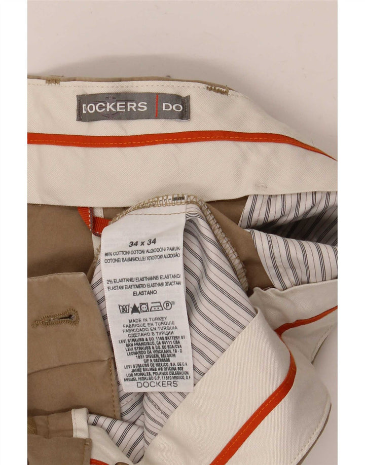 Dockers Herre Pegged Cropped Trousers W34 L26 Beige Bomuld