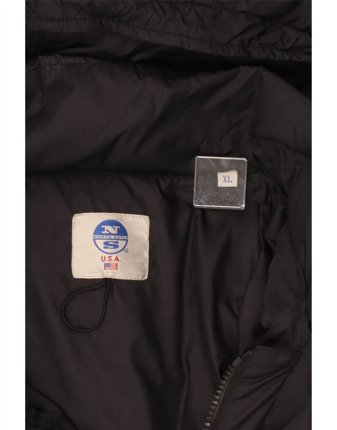 NORTH SAILS Herre Hættepolstret Frakke UK 42 XL Sort Polyamid