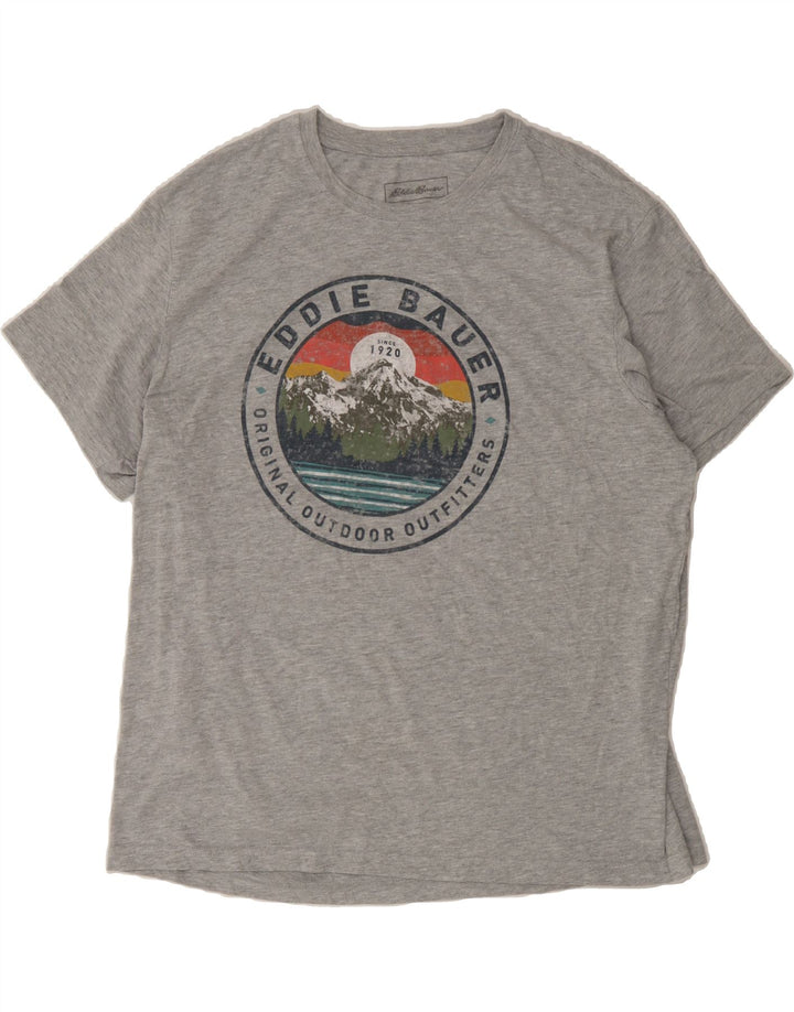 EDDIE BAUER Mens Graphic T-Shirt Top XL Grey Cotton Vintage Eddie Bauer and Second-Hand Eddie Bauer from Messina Hembry 