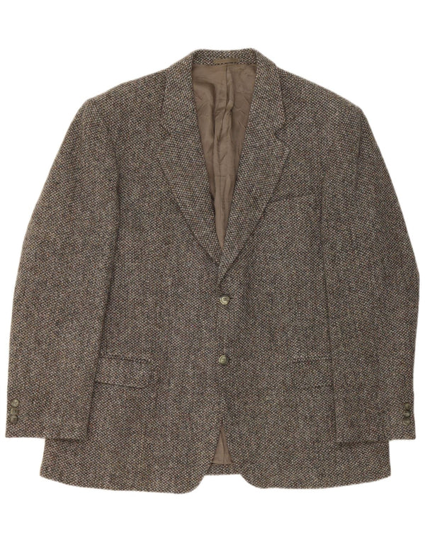 Harris Tweed Herre Blazer Jacket UK 44 2XL Grå Ny Uld