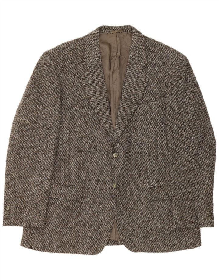 Harris Tweed Herre Blazer Jacket UK 44 2XL Grå Ny Uld