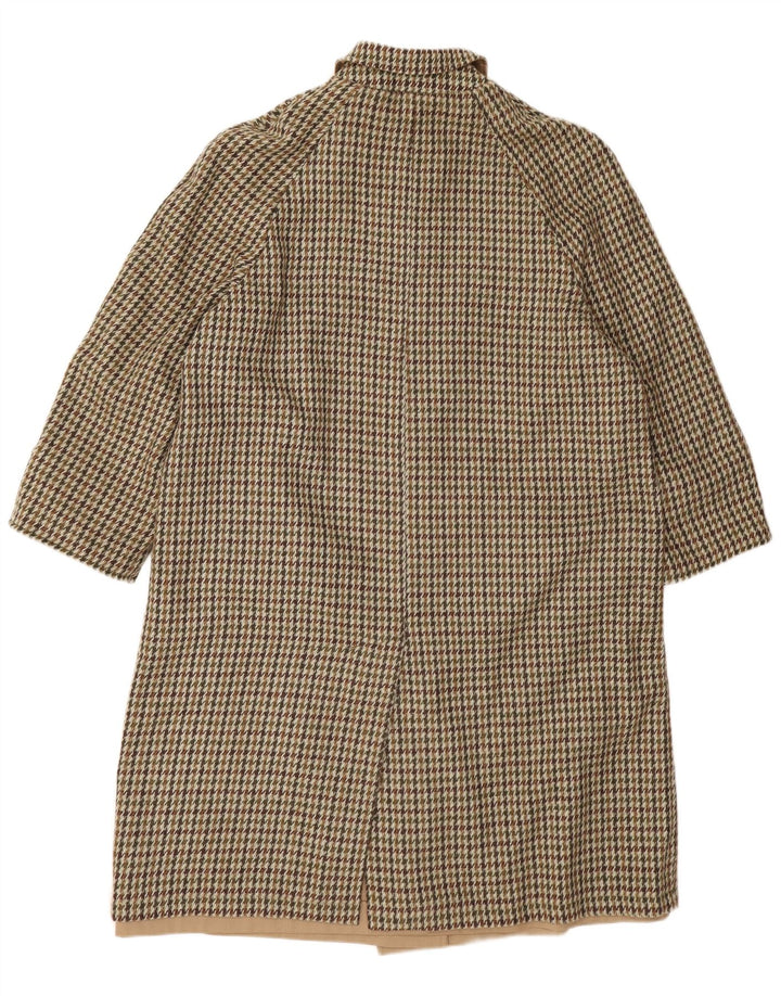 Vintage oversized vendbar overfrakke til kvinder IT 47 XL Beige Houndstooth