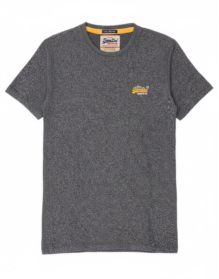 Superdry T-shirt top til mænd, lille marineblå flækket bomuld