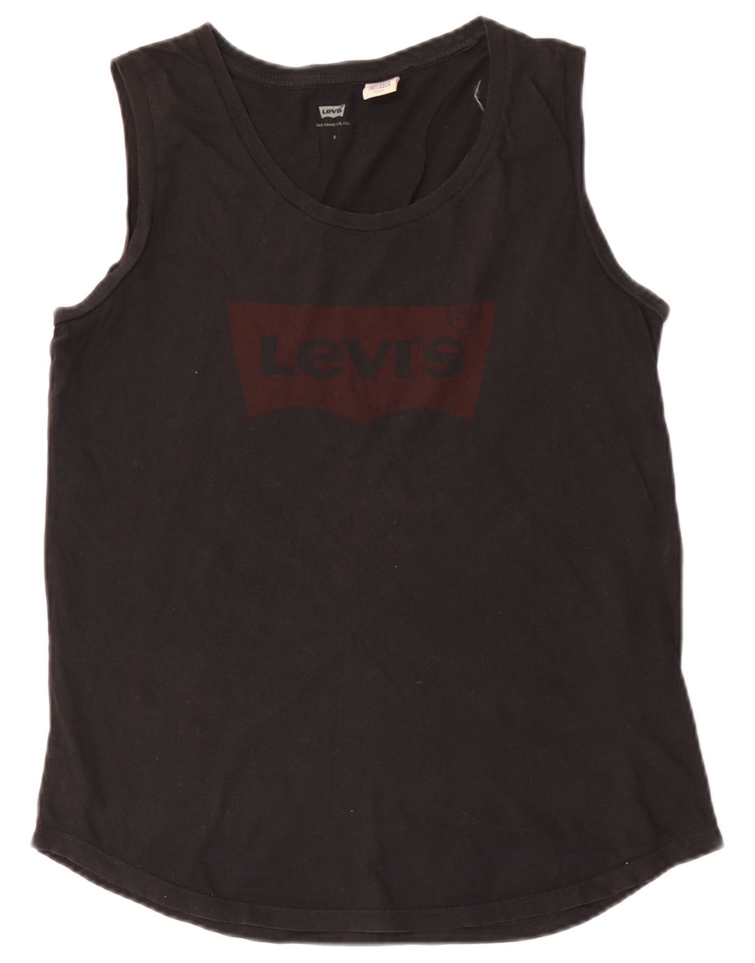 Levi's Kvinder Grafisk Vest Top UK 10 Lille Sort Bomuld