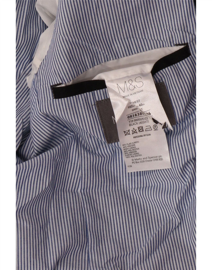 MARKS & SPENCER Herre 2-knaps blazerjakke UK 40 Stor sort linned