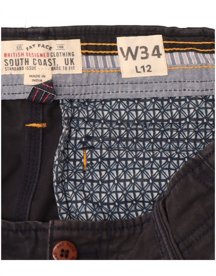 FET FACE Herre Cargo Shorts W34 Large Navy Blue Bomuld