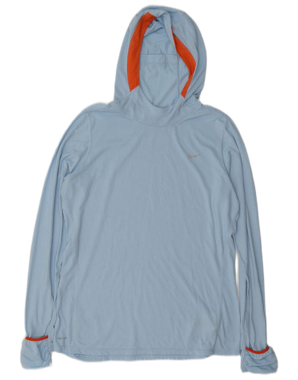 Nike Dame Dri Fit Hættetop Langærmet UK 16 Large Blue Colourblock