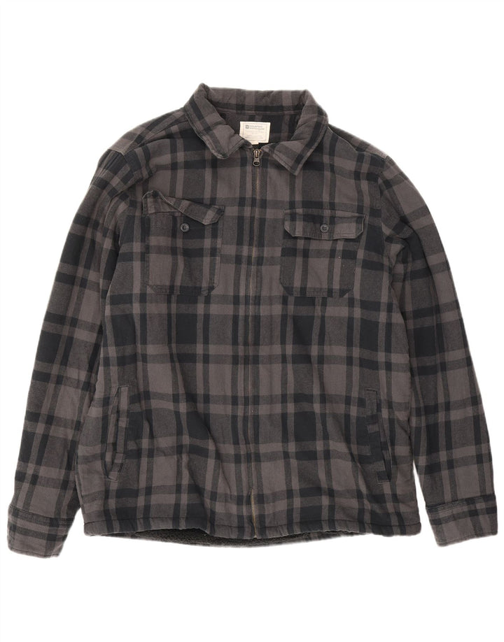 Mountain Warehouse Herre skovhugger flannel skjorte stor grå ternet bomuld