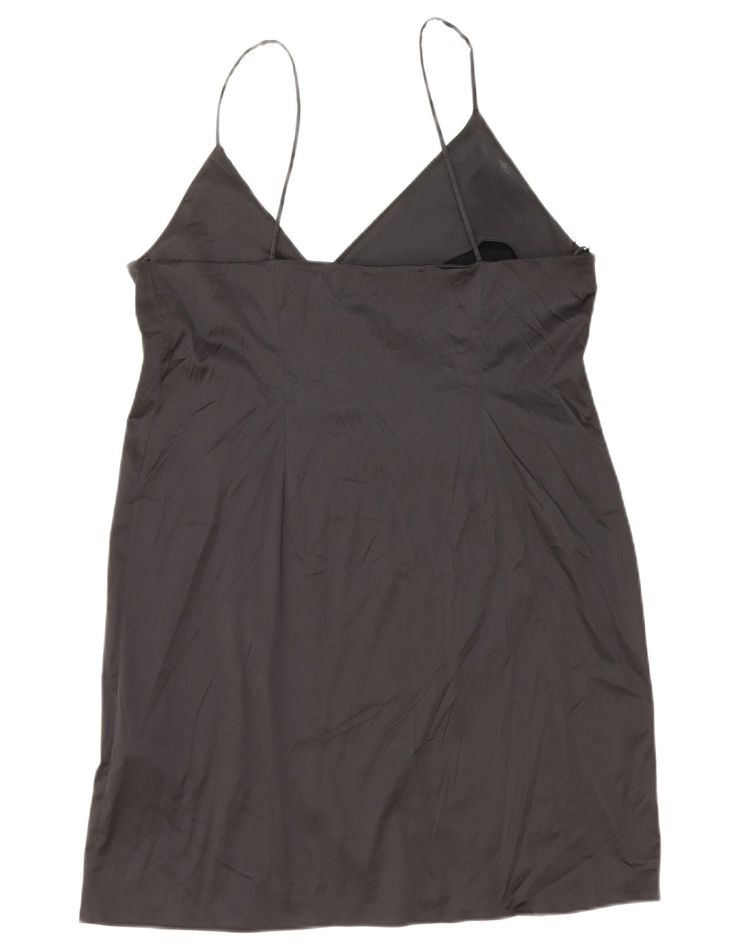 ZARA Kvinder Kort Slip Kjole UK 12 Medium Sort Polyester