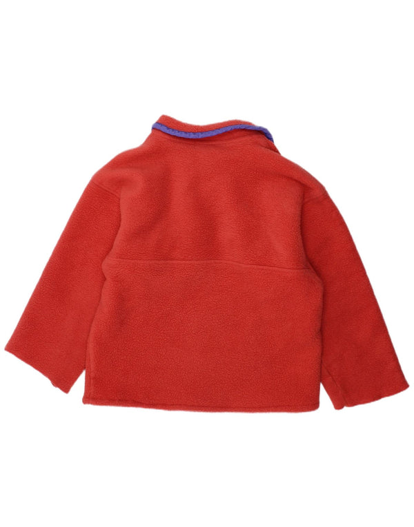 PATAGONIA Girls Button Neck Fleece Jumper 7-8 år Orange Polyester