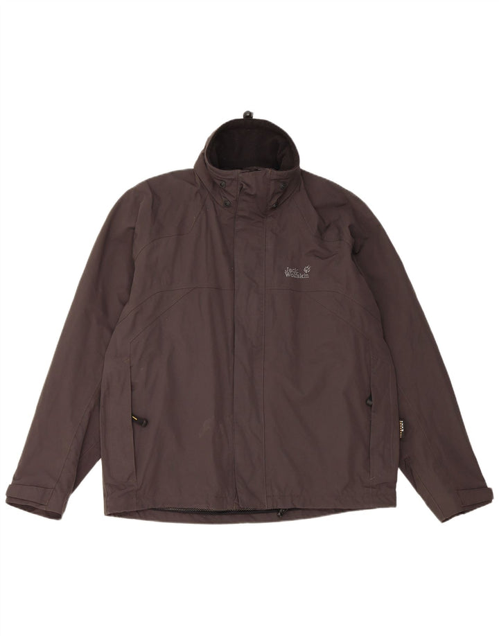 Jack Wolfskin Regnjakke til mænd UK 36/38 Medium Sort Polyamid