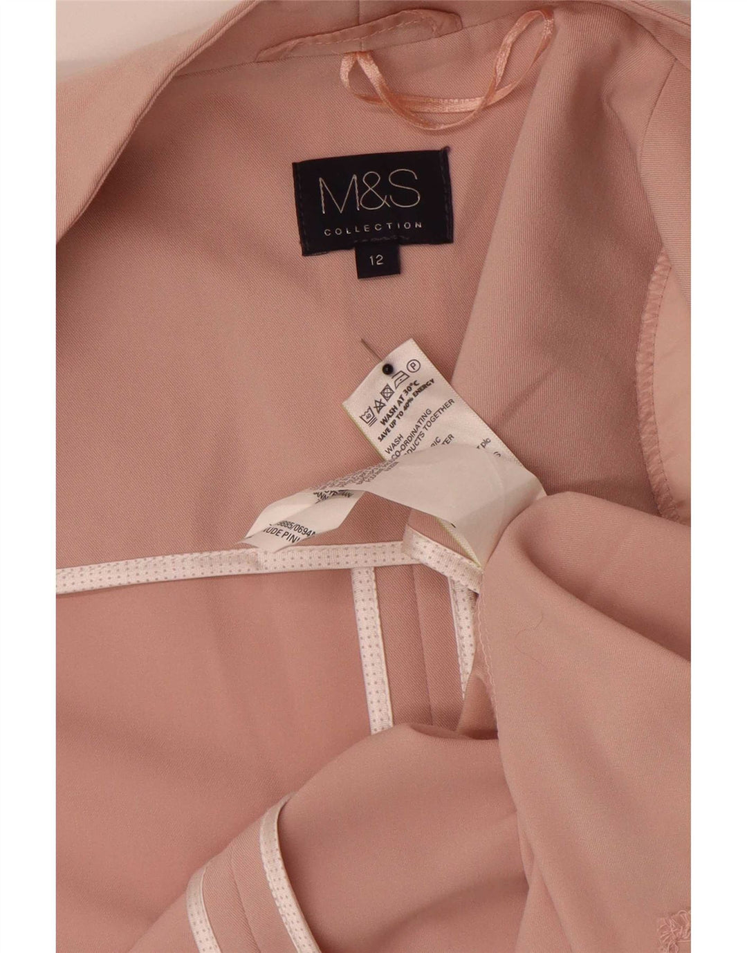 Marks & Spencer Womens Open Blazer Jacket UK 12 Medium Pink Polyester