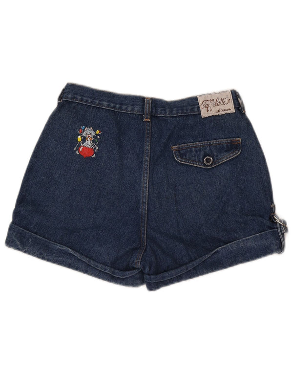 Vintage kvinders højtaljede denimshorts IT 46 Large W28 Marineblå