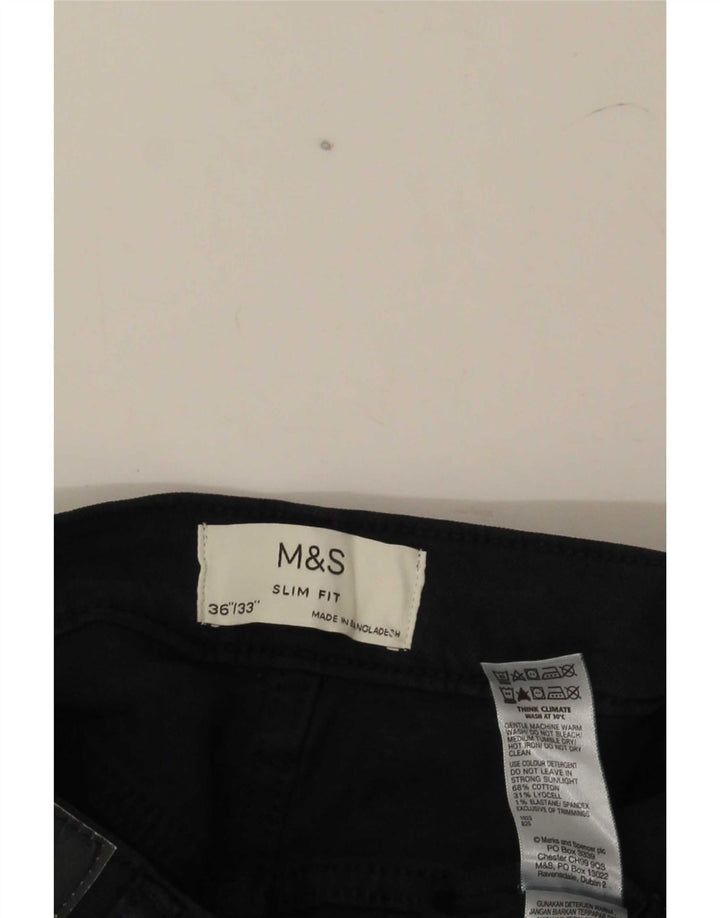 Marks & Spencer Herre Slim Jeans W36 L33 Marineblå Bomuld