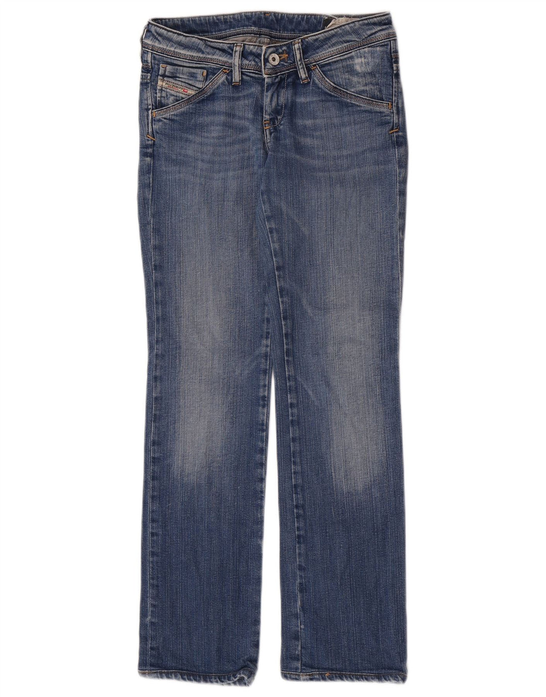 Diesel Dame Muze Straight Jeans W27 L30 Blå Bomuld