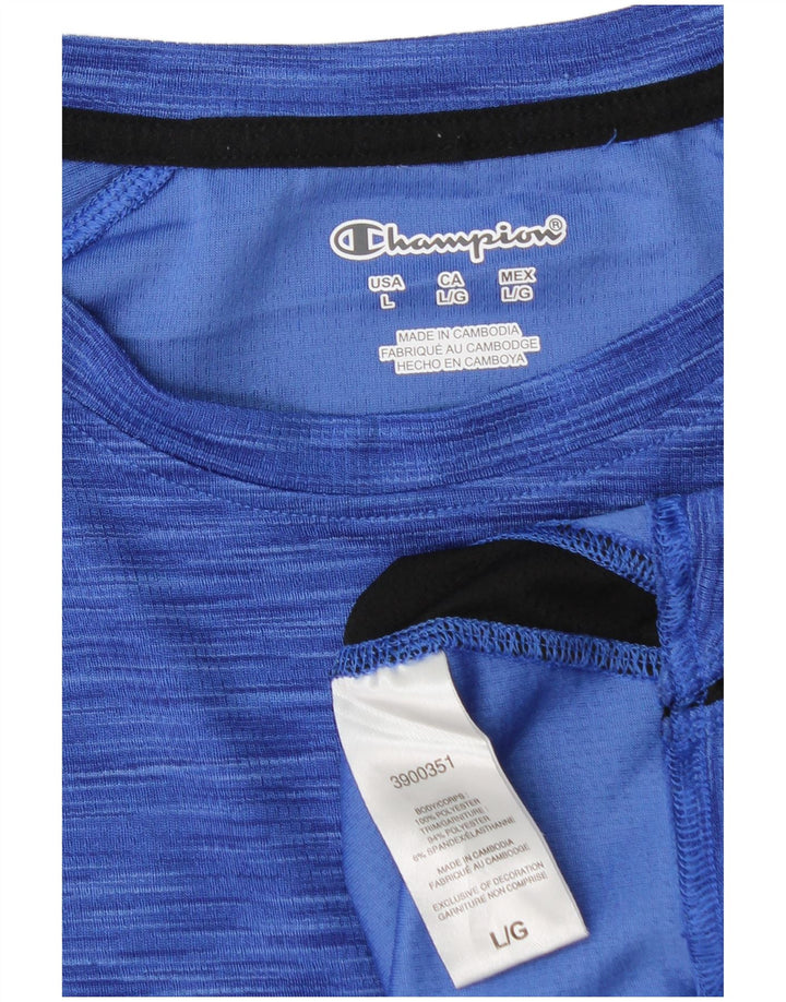 Champion Herre T-Shirt Top Stor Blå Colourblock Polyester