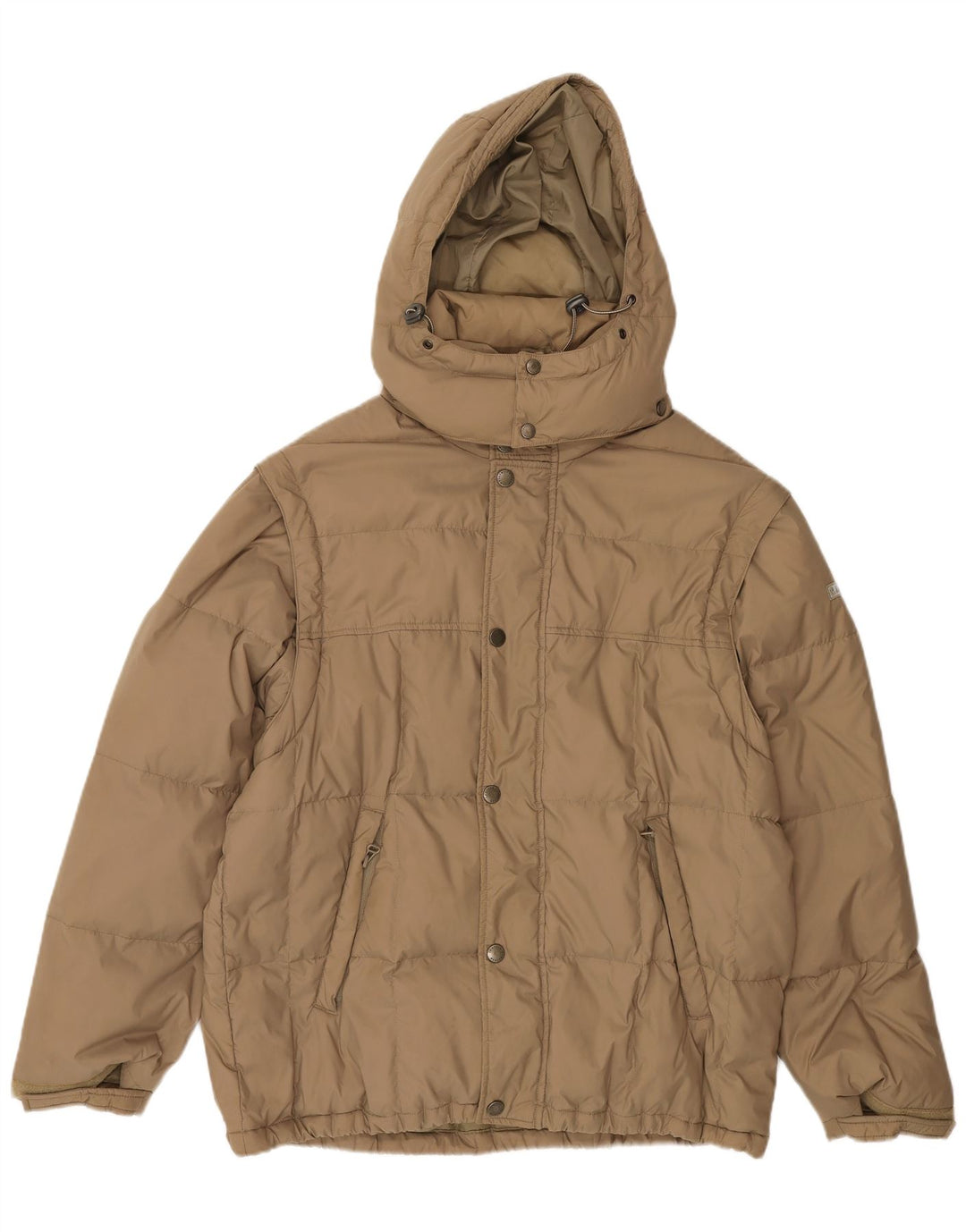 INVICTA Mens Hooded Padded Jacket UK 38 Medium Beige Polyamide