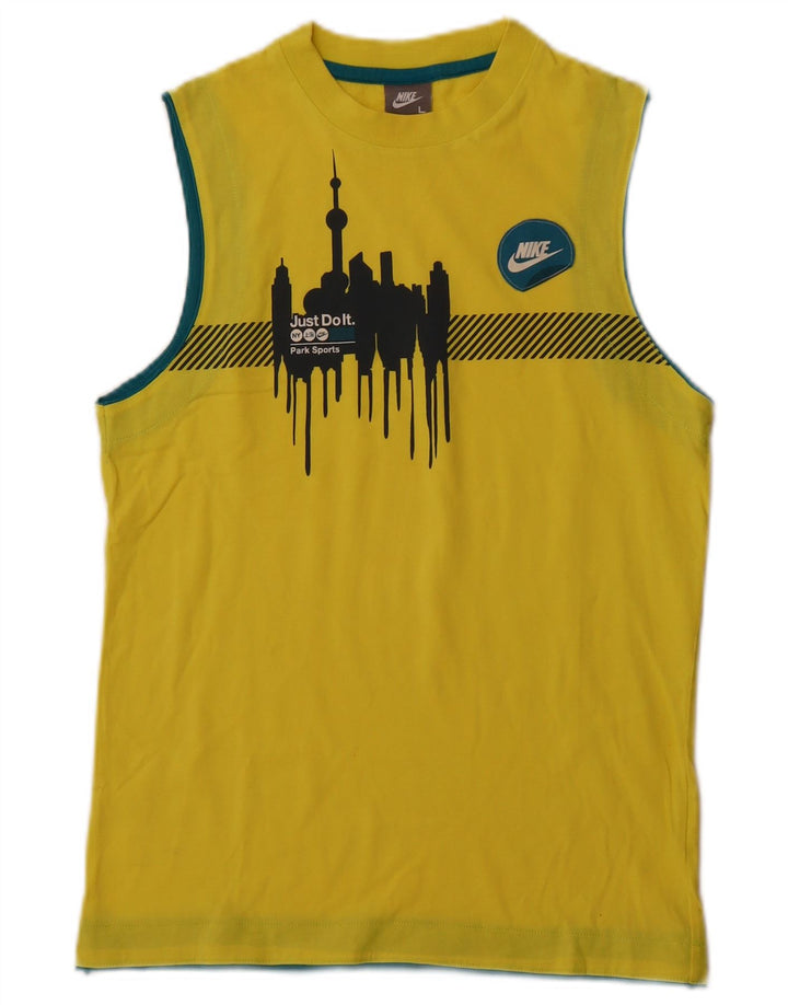 NIKE Drenge Grafisk Vest Top 12-13 år Stor Gul