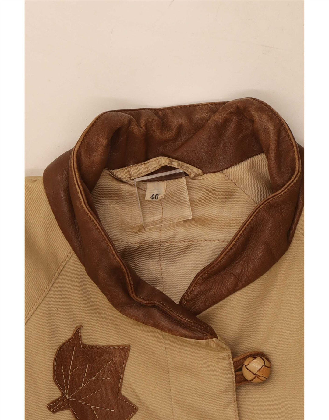 L'impermeabile Womens Trench Coat IT 40 Small Beige Floral