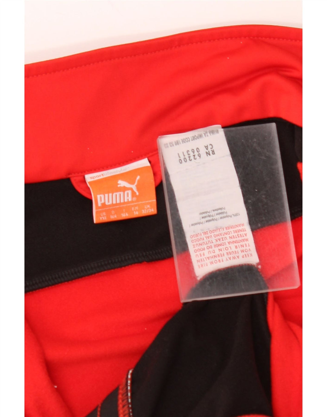 PUMA Træningsdragt topjakke til drenge 13-14 år Rød Colourblock Polyester