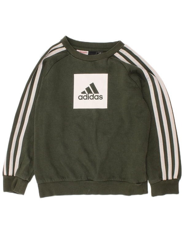 ADIDAS Grafisk Sweatshirt-trøje til drenge 6-7 år Khaki Bomuld