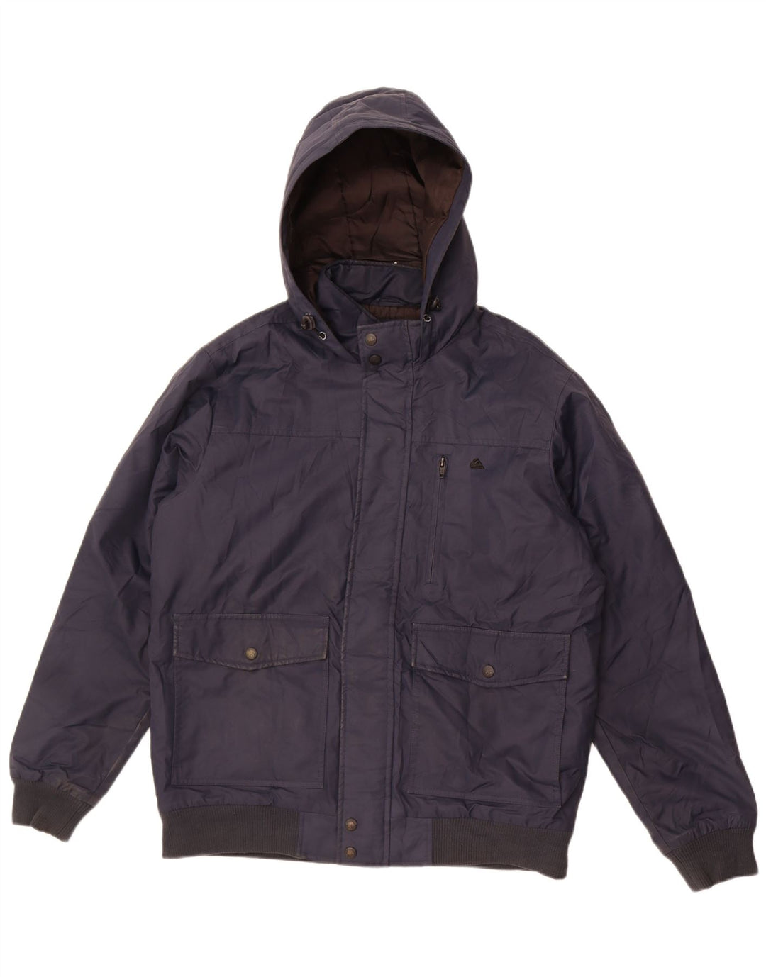 Quiksilver Herre Hooded Bomber Windbreaker Jacket UK 38 Medium Navy Blue