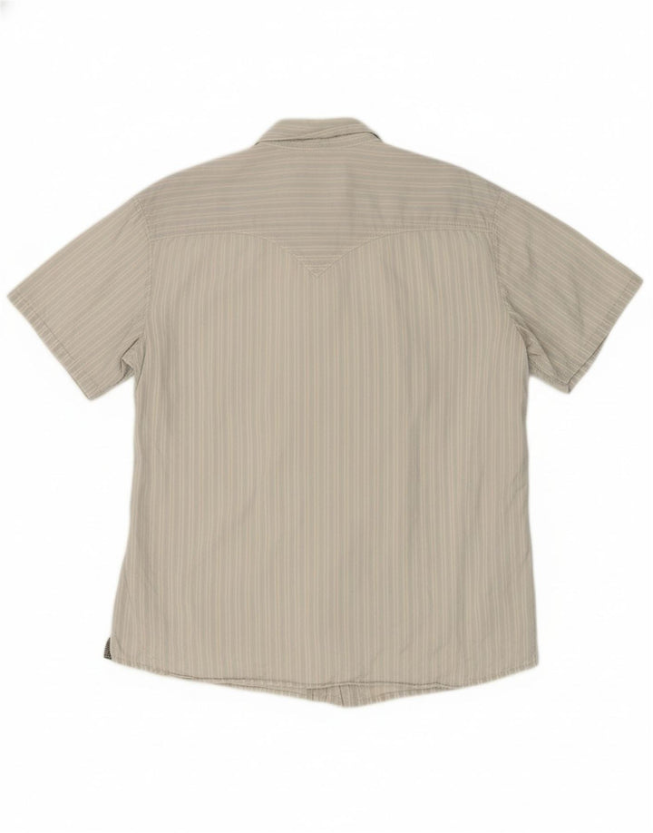 LEVI'S Mens Short Sleeve Shirt XL White Striped Cotton