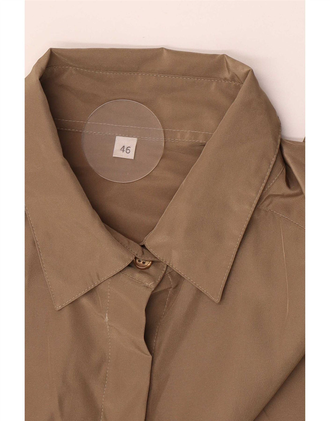 Vintage oversized skjortebluse til kvinder EU 46 XL Khaki