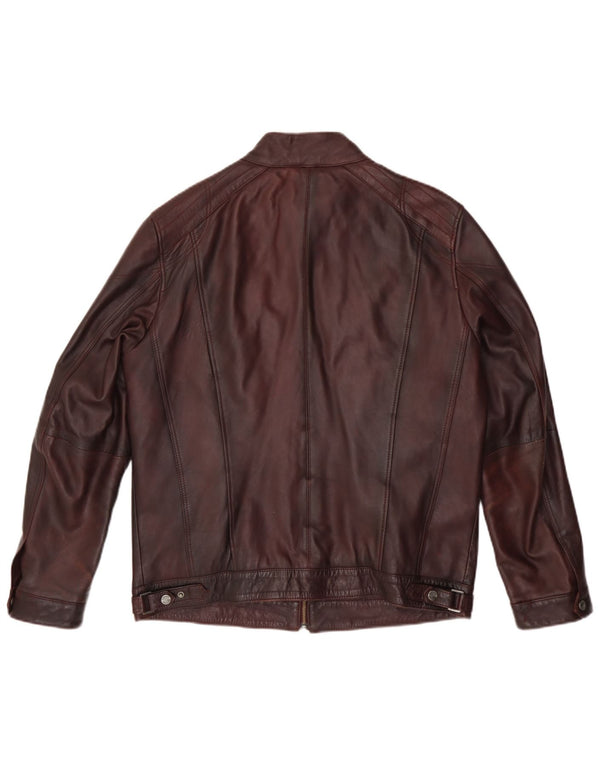 Derimod Expo Womens Biker Jacket UK 14 Large Burgundy Læder