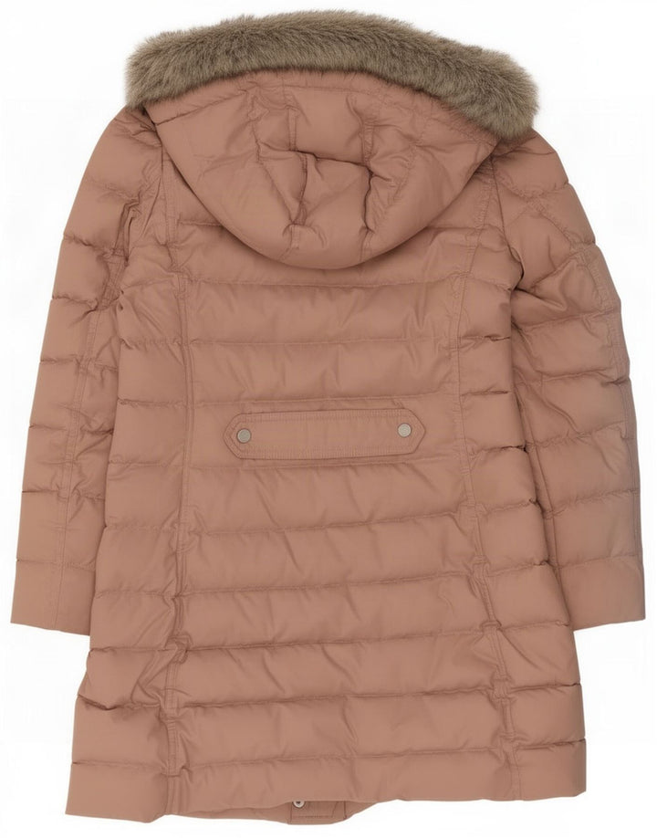 Tommy Hilfiger Dame Hætte Polstret Frakke UK 14 Large Pink Polyester