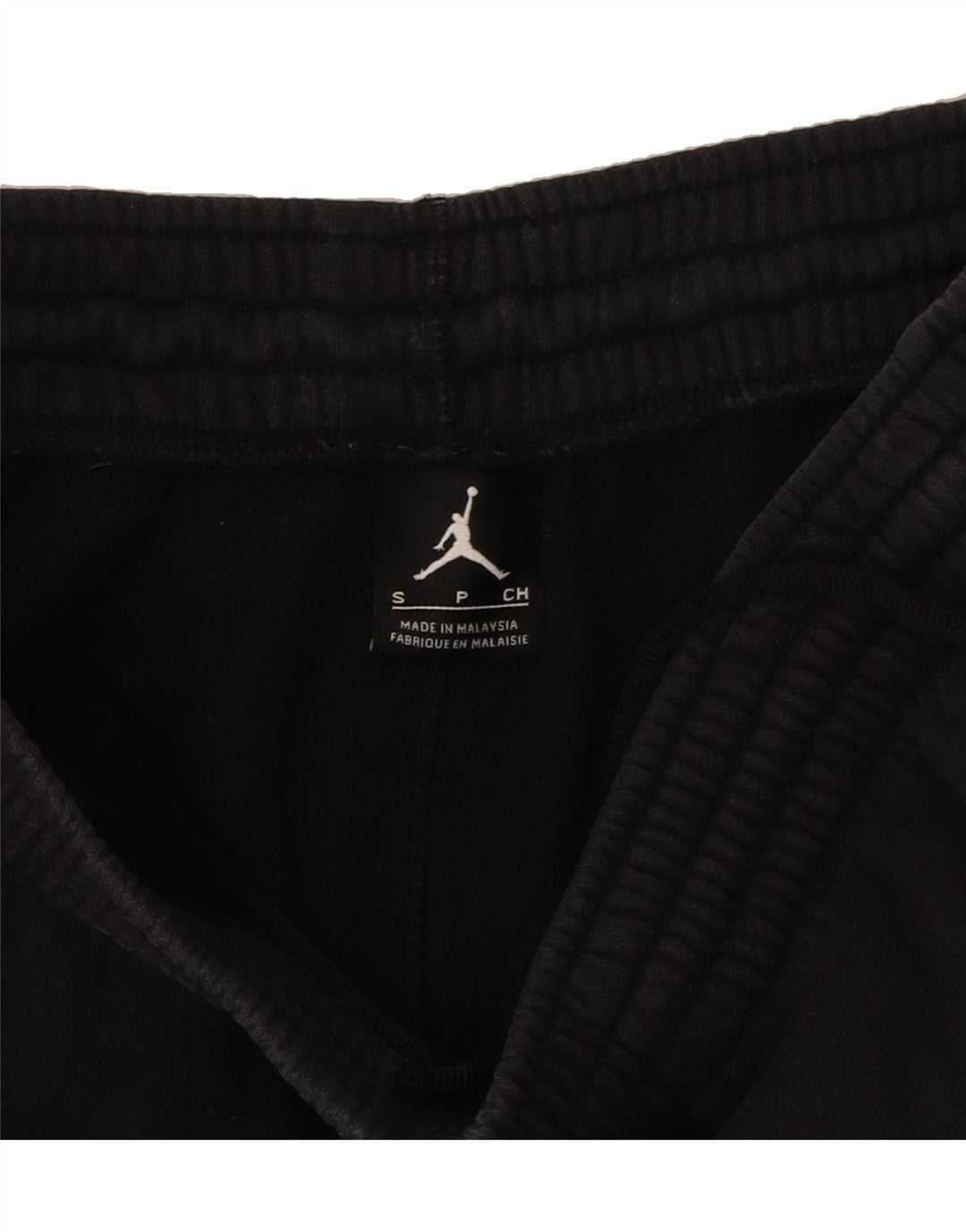 JORDAN Mens Graphic Tracksuit Trousers Joggers Small  Black Cotton Vintage Jordan and Second-Hand Jordan from Messina Hembry 