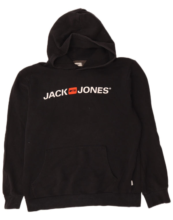 Jack & Jones Grafisk hættetrøje til mænd, stor sort bomuld