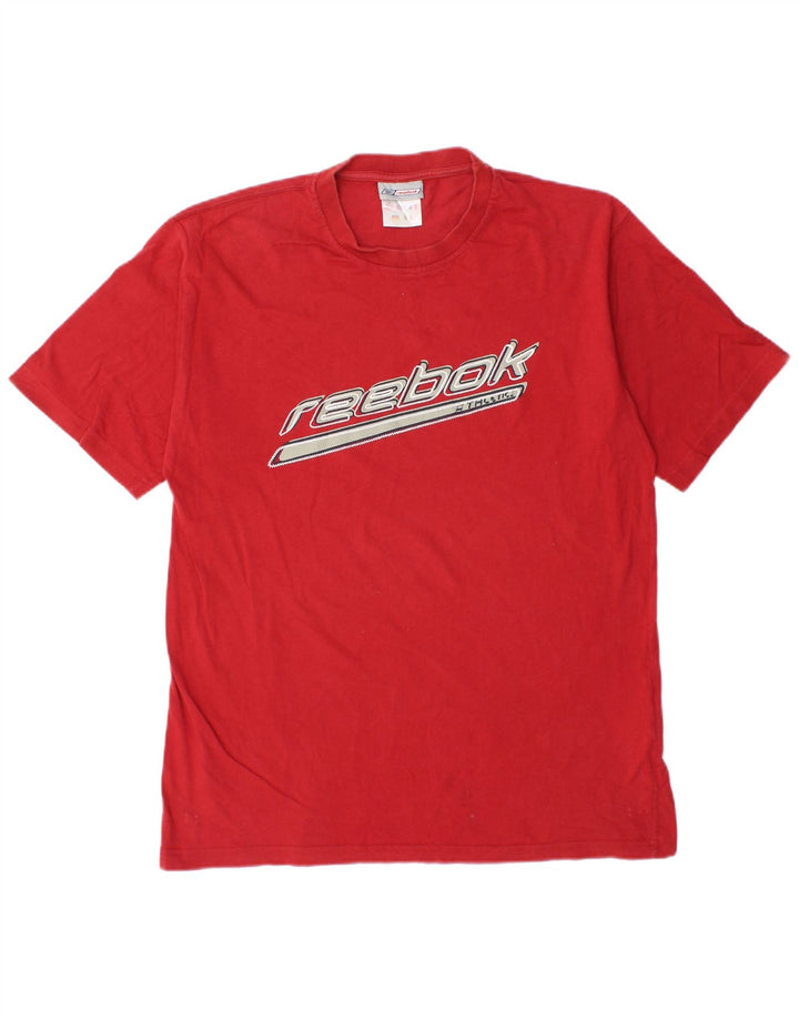 REEBOK Herre grafisk T-shirt Top Lille rød bomuld