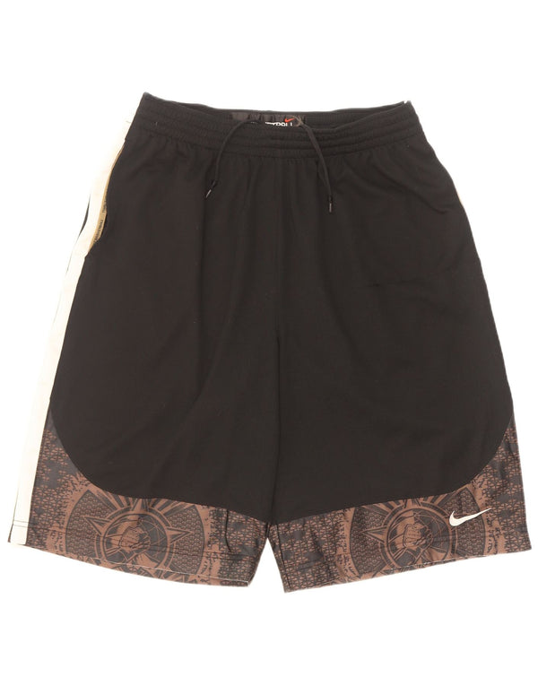 Nike Herre Basketball Graphic Sports Shorts Large Black Colourblock Polyester