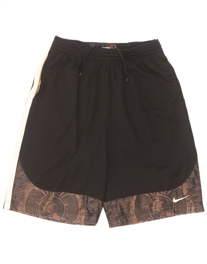 Nike Herre Basketball Graphic Sports Shorts Large Black Colourblock Polyester