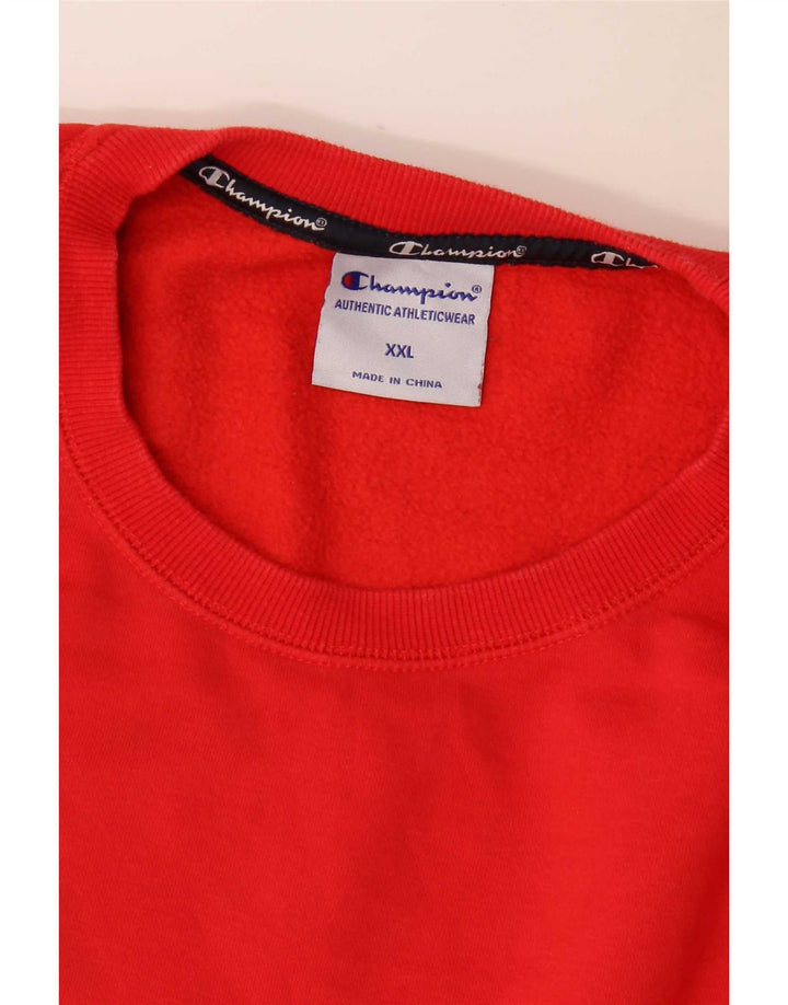 Champion Herre Grafisk Sweatshirt Jumper 2XL Rød Bomuld
