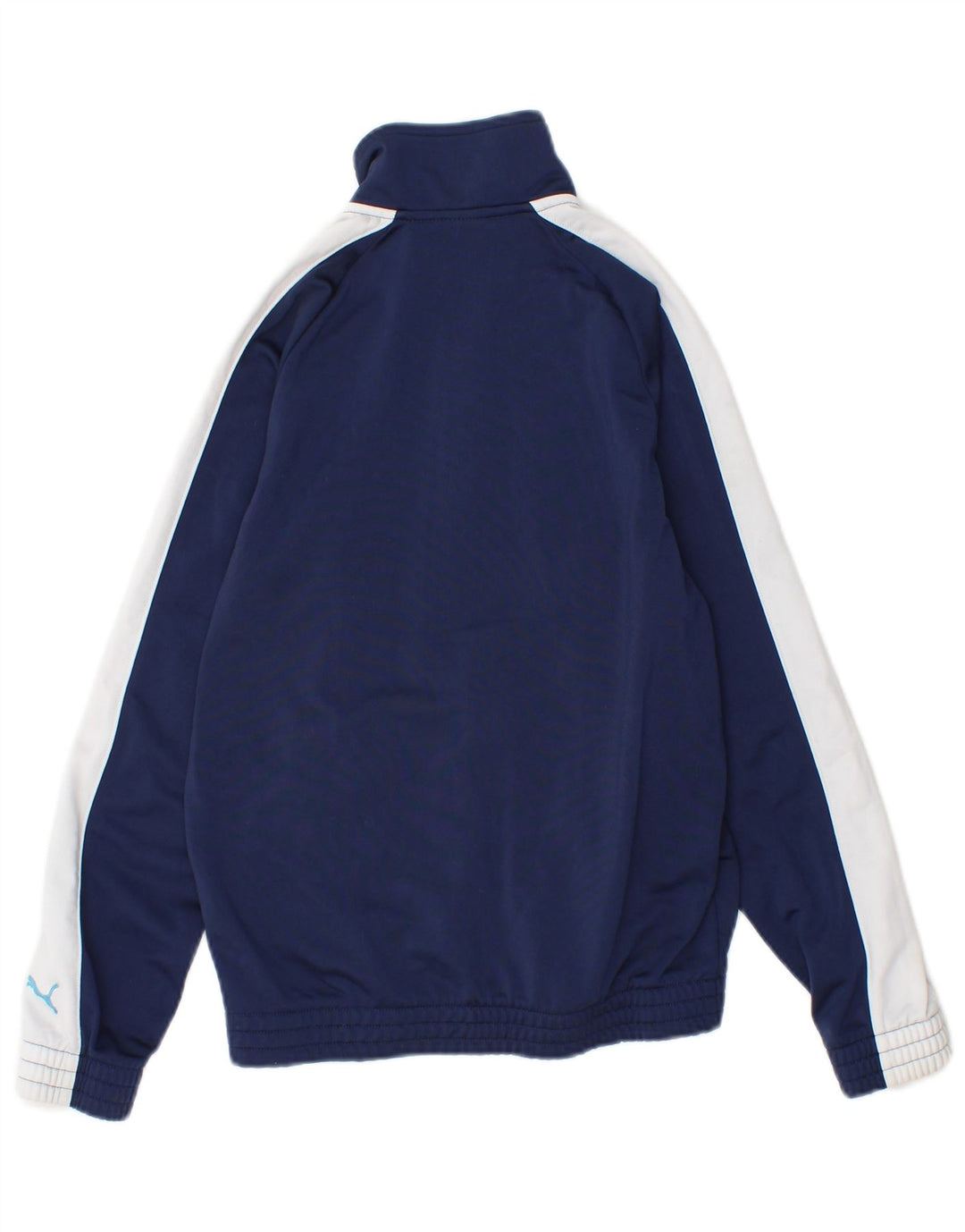 PUMA Boys Graphic Tracksuit Top Jacket 11-12 Years Navy Blue Colourblock