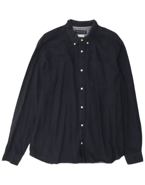 Jack & Jones herreskjorte 2XL marineblå bomuld